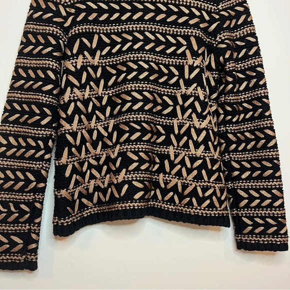 RAG & BONE Lisbeth Lambswool Blend Metallic Gold Zipup Knit Cardigan - Picture 7 of 9